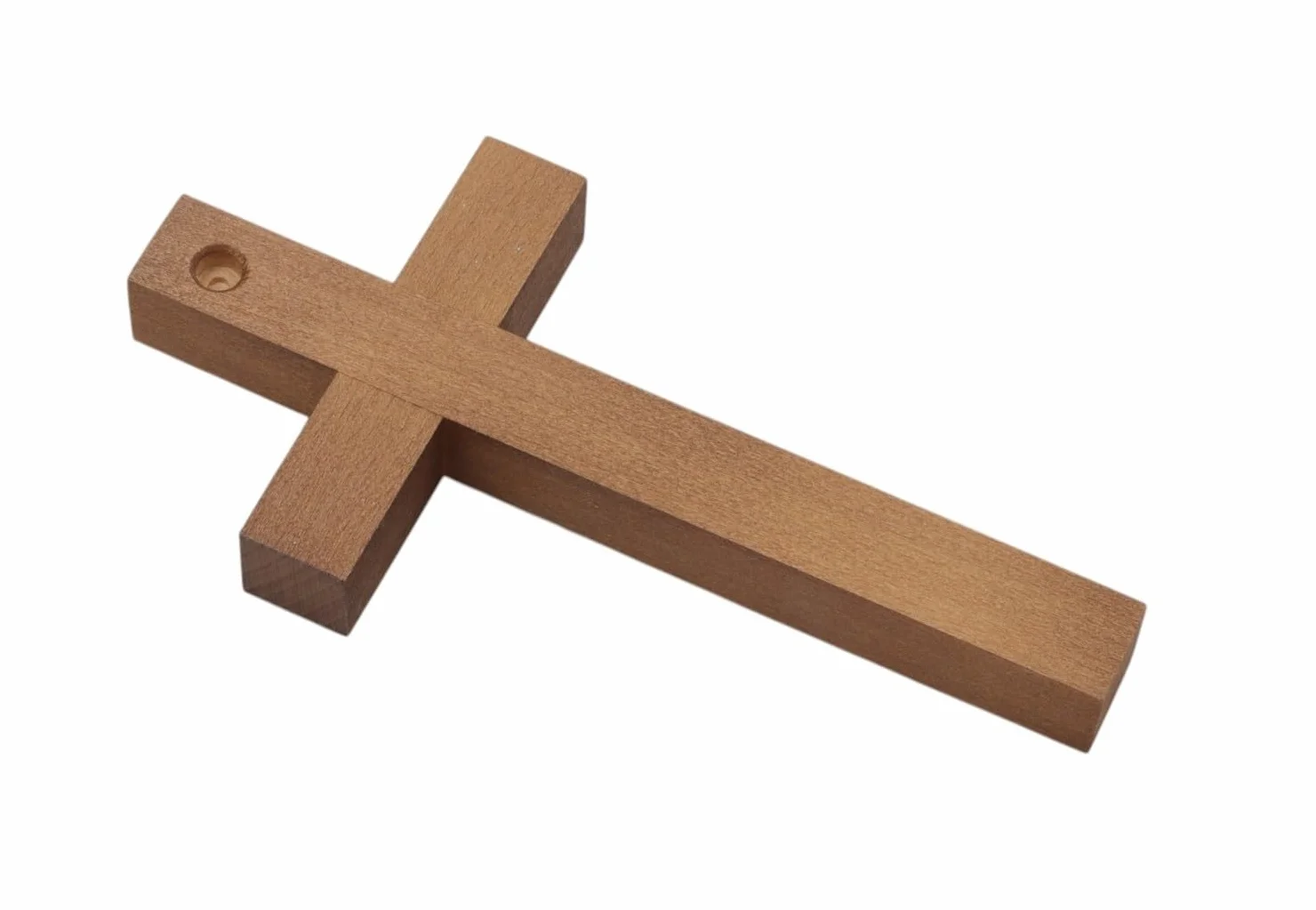 KRZYŻ DREWNIANY BRĄZOWY z figurką Jezus MAŁY 18x9cm zawieszenia na ścianę
