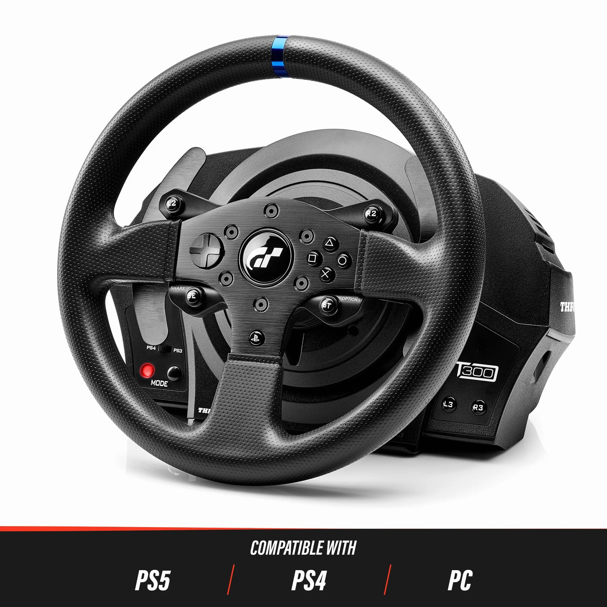 Thrustmaster T300 RS GT Kierownica Wyścigowa z Force Feedback - Oficjalnie licencjonowana przez Gran Turismo - PS5 / PS4 / PC