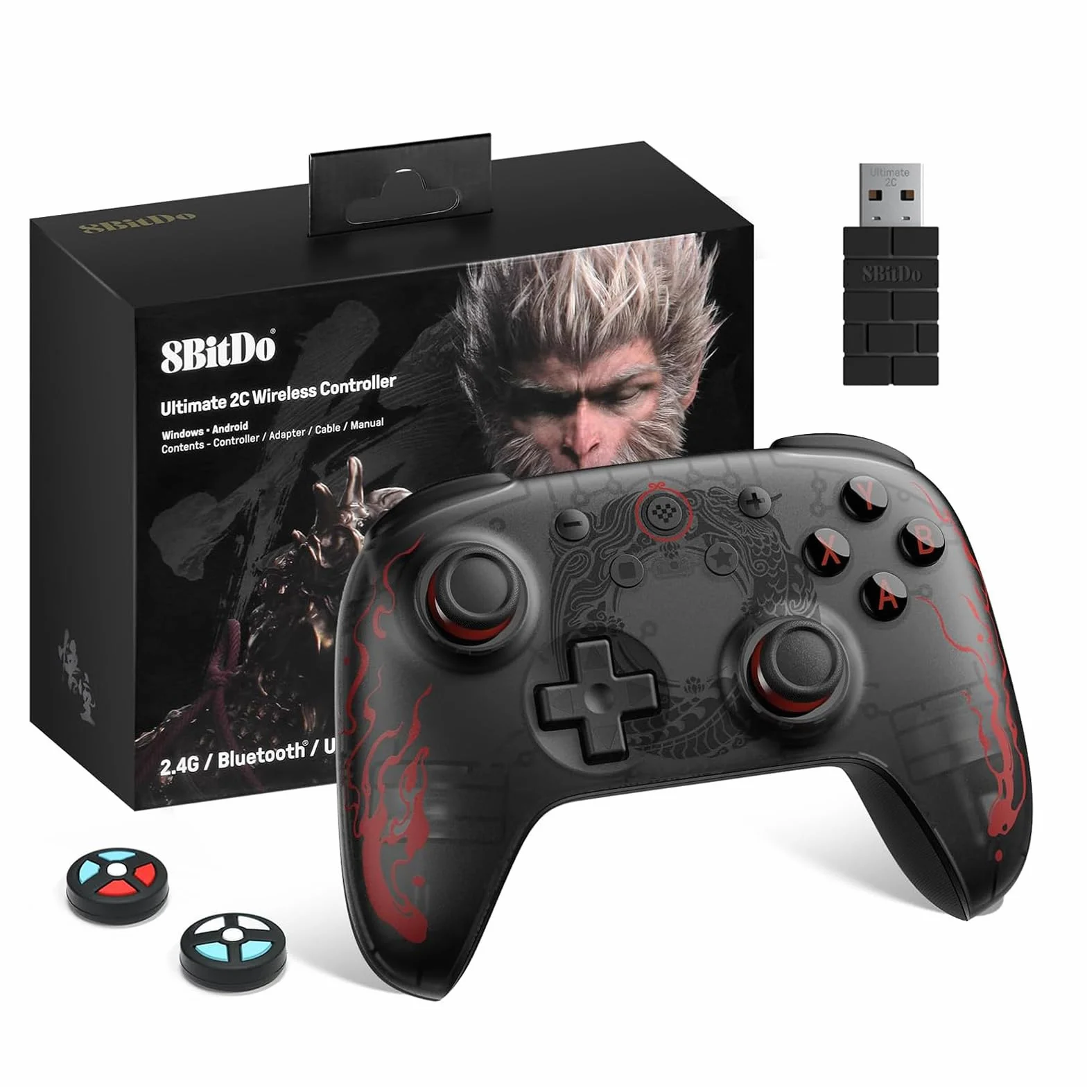 8Bitdo Ultimate 2C Kontroler Bezprzewodowy Efekt Halla 1000Hz PC Windows Android Black Myth Wukong
