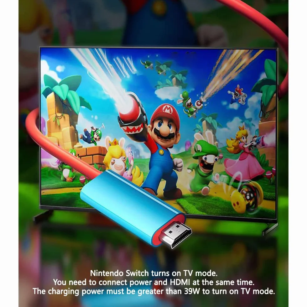 RREAKA Switch Dock dla Nintendo Switch OLED, 2-w-1 Switch TV Adapter z kablem 4K HDMI, Typ C 100W ładowanie, przenośna stacja dokująca podróż, dla Samsung Dex S24, MacBook