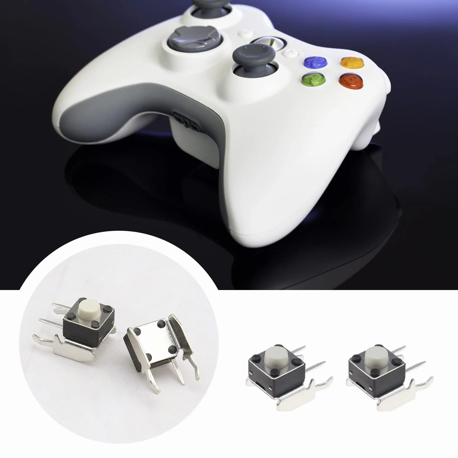 ECSiNG 10 szt. RB LB zderzak przełącznik przycisk zamiennik część naprawcza 6 x 6 x 5 mm kompatybilny z kontrolerem Microsoft Xbox One Xbox 360 czarny