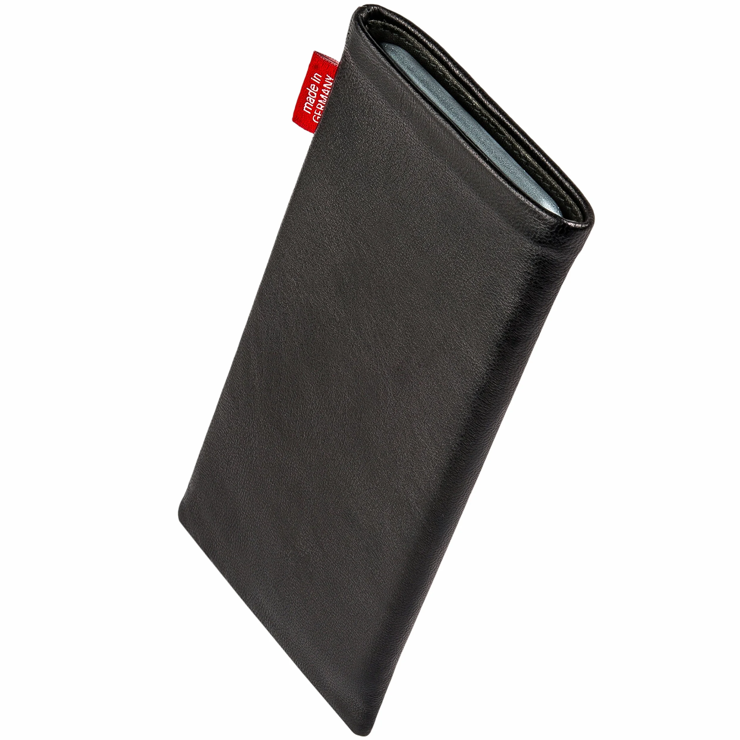 fitBAG Beat Black Custom Tailored Sleeve do Honor Magic V2 | Made in Germany | Etui z delikatnej skóry nappa z wyściółką z mikrofibry do czyszczenia wyświetlacza