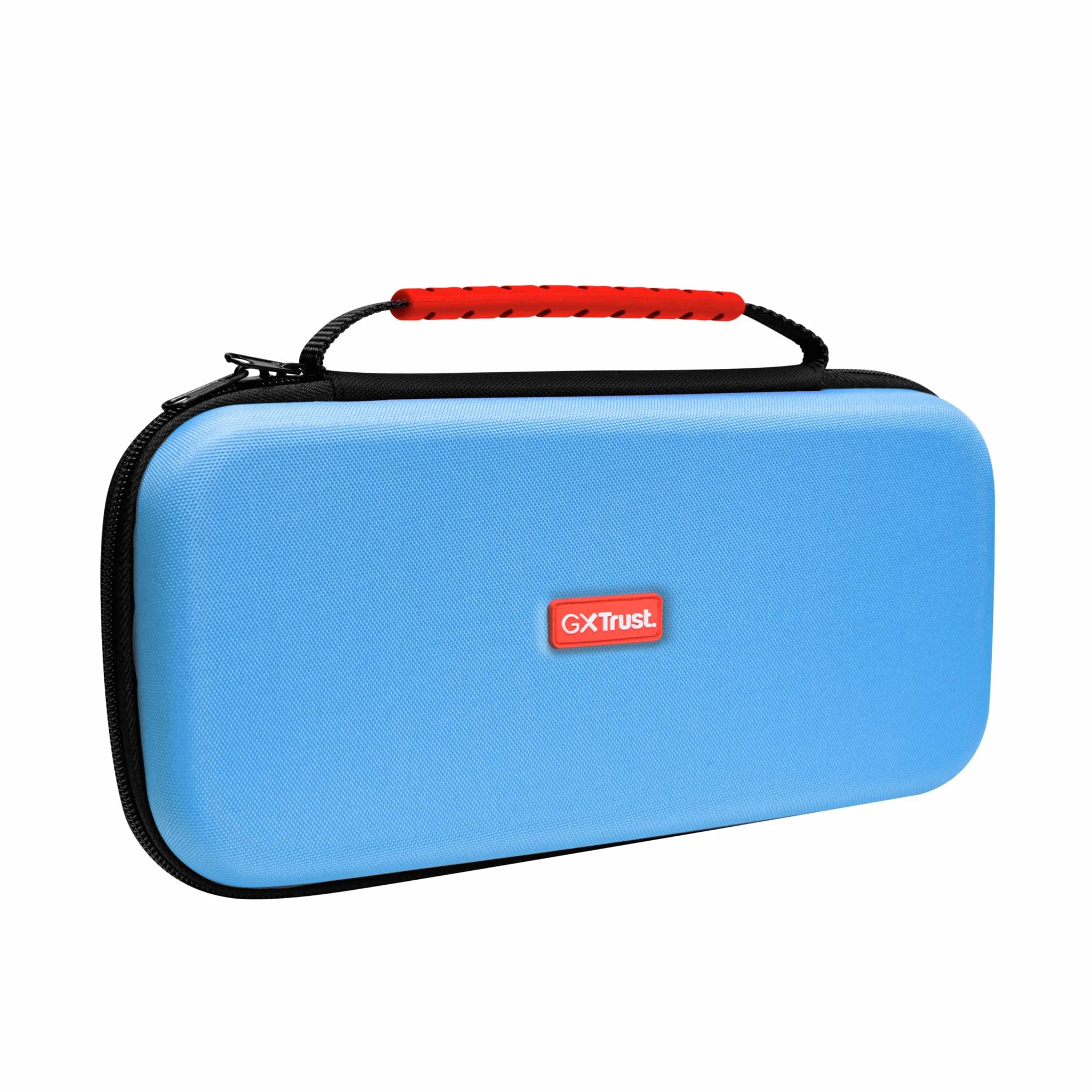 GXTrust 1251B Nintendo Switch 2 Case, odporna na wstrząsy ochronna obudowa, uchwyt, miejsce na 4 Joycon, uchwyt Nintendo Switch z kieszeniami na paski i 12 gier, niebieski