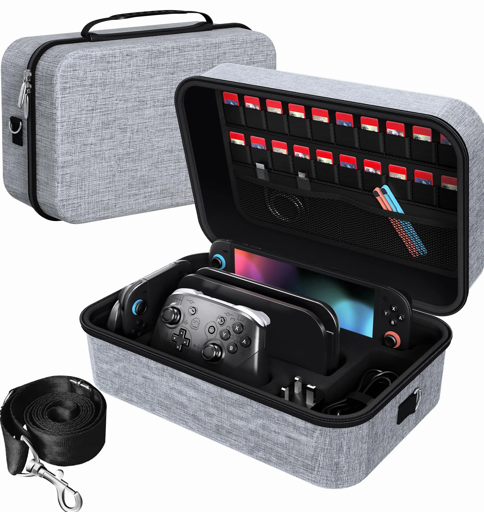 ivoler Etui transportowe kompatybilne z modelem Nintendo Switch 2 (2025), twardym futerałem podróżnym Deluxe do przełącznika konsoli, przełącznika dokującego, oryginalnej ładowarki, gier i innych