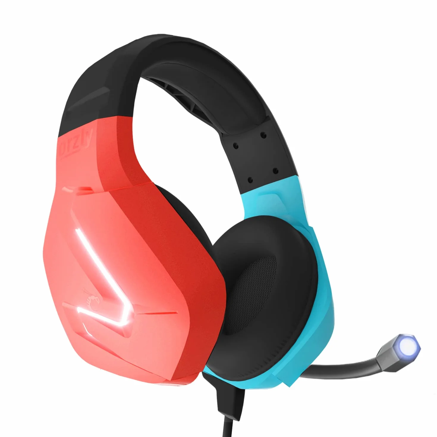 Orzly Zestaw słuchawkowy do gier z mikrofonem kompatybilny z Nintendo Switch OLED i Lite Joycon Color Match LED Light pilot Hornet RXH-20 Tanami Edition