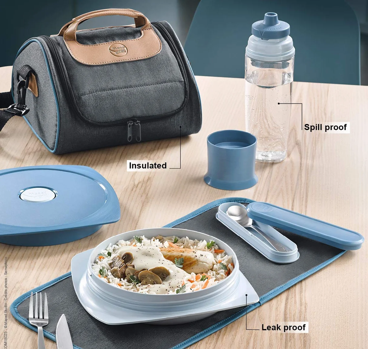 Maped PICNIK Zestaw sztućców podróżny CONCEPT ADULT 4-częściowy Storm Blue