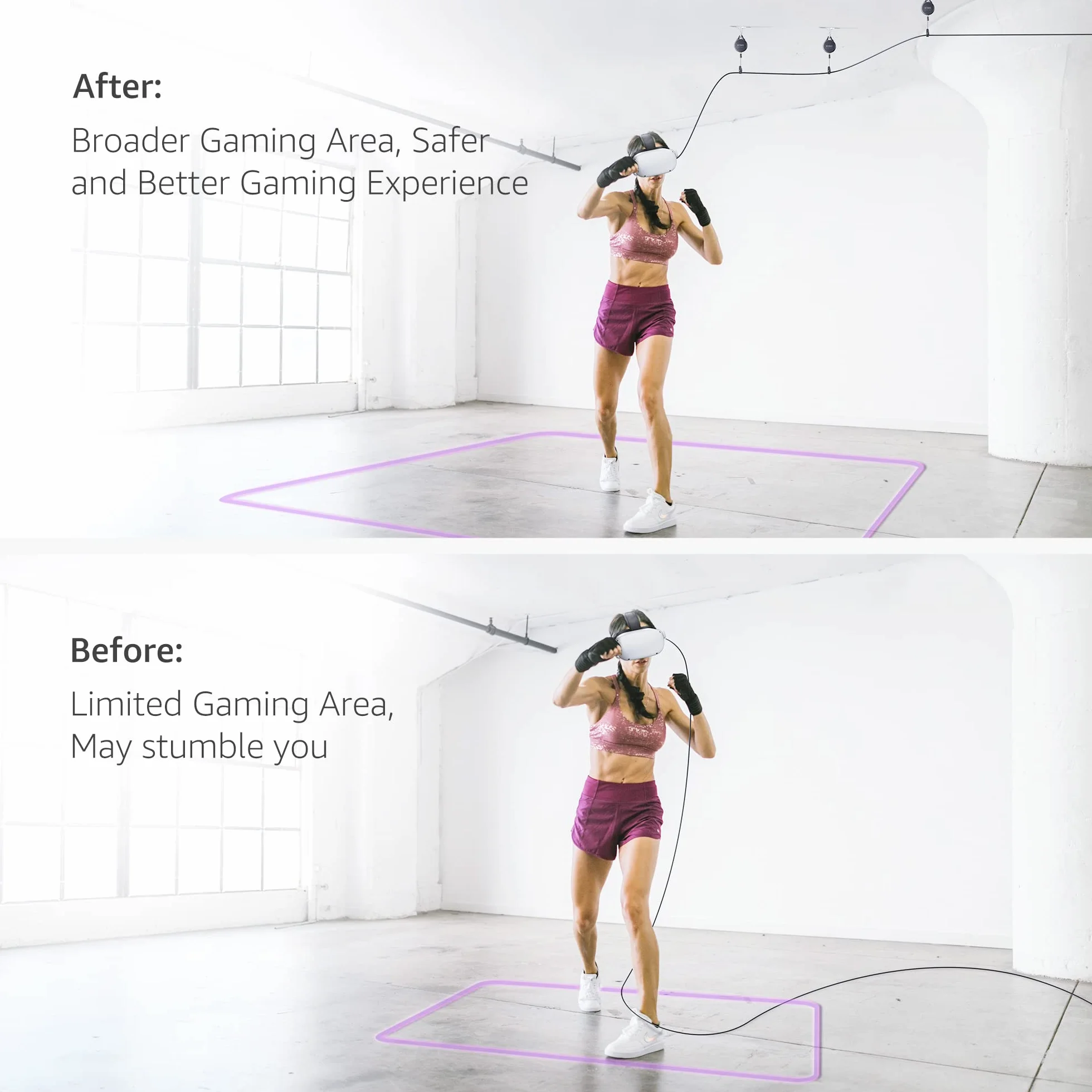 KIWI design Zarządzanie kablami VR kompatybilne z kablem łączącym Quest 2, systemem VR Pulley dla Quest/Rift S/Valve Index/HTC Vive/Vive Pro/HP Reverb G2/PSVR Akcesoria VR (czarny, 6 szt.)