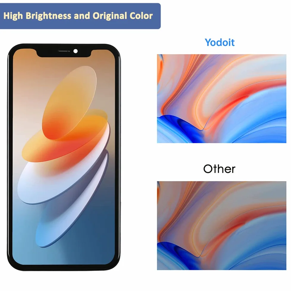Yodoit Wyświetlacz LCD do iPhone'a 11, 6,1", ekran dotykowy, pełna szyba, kompatybilny z modelami A2111, A2223, A2221, z zestawem narzędzi do naprawy