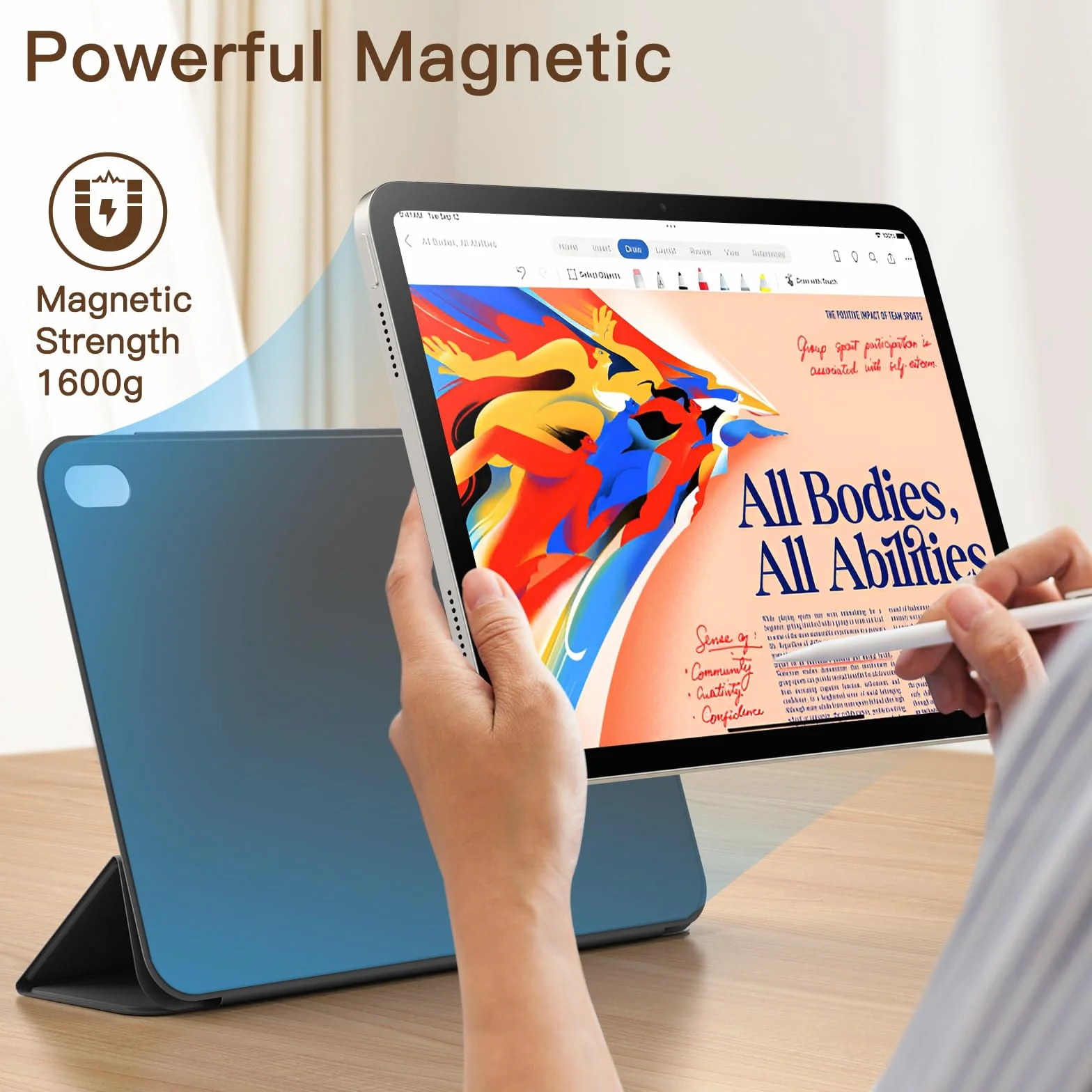 JETech Magnetic Etui dla iPad (A16) 11./10. Generacja (2025/2022), Mocowanie Magnetic, Smukły Slim Case Automatycznego Budzenia/Snu (Czarny)