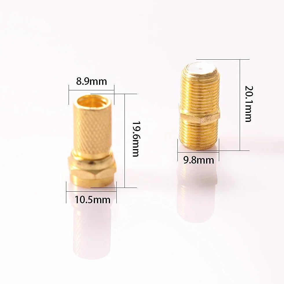 DKBT Łącznik do kabli satelitarnych, 21 szt., kabel koncentryczny, łącznik F wtyk F, adapter do kabla satelitarnego, łącznik koncentryczny, łącznik do kabla antenowego, przedłużacz