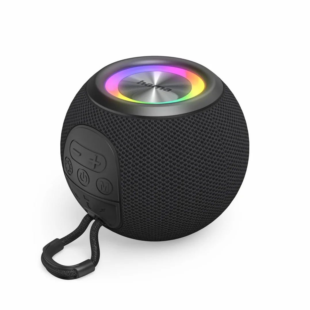 Hama Głośnik Bluetooth® Ball Shape Speaker, 5 trybów świecenia, 5 W, czarny