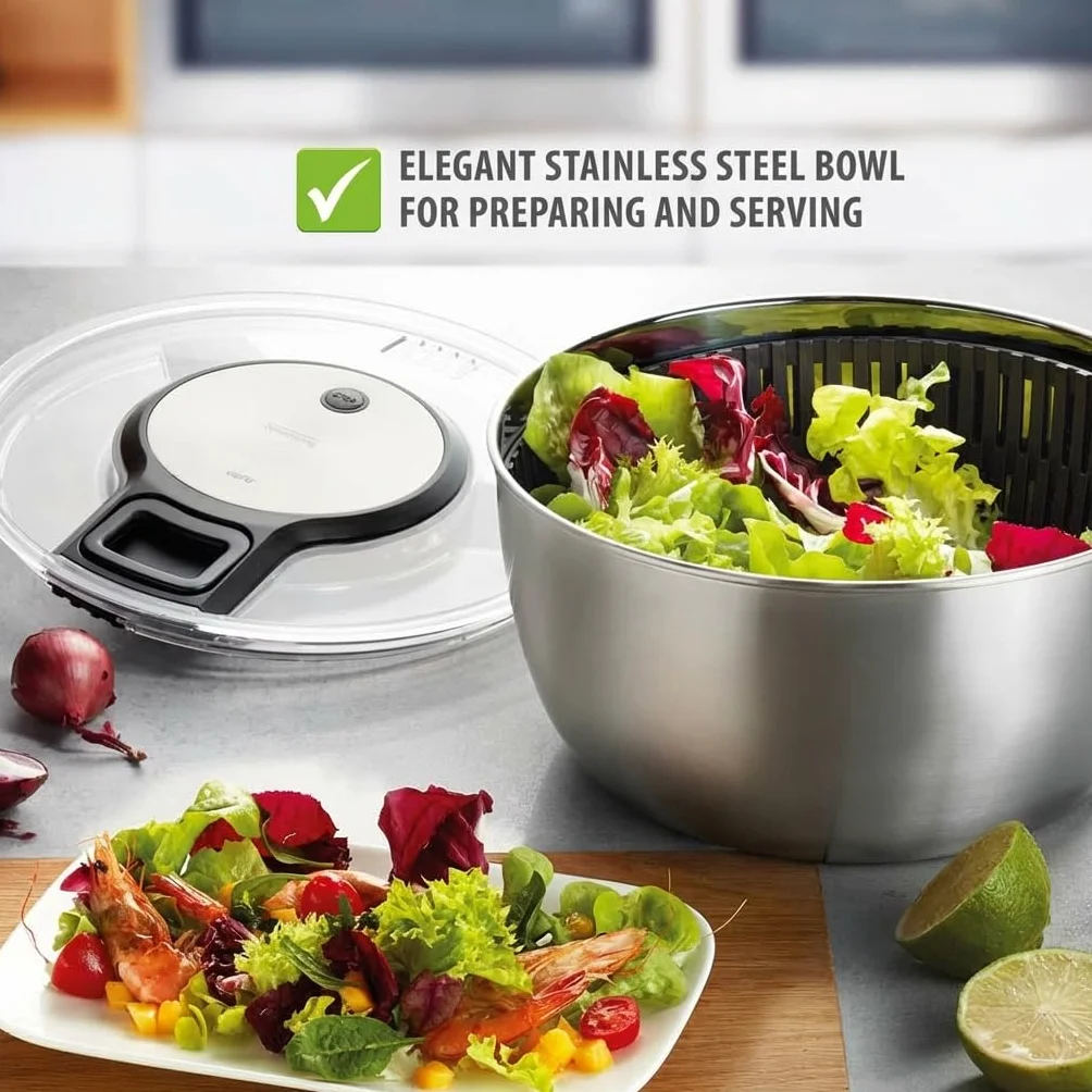 Gefu 28160 Speedwing Salad Spinner, plastik, srebrny