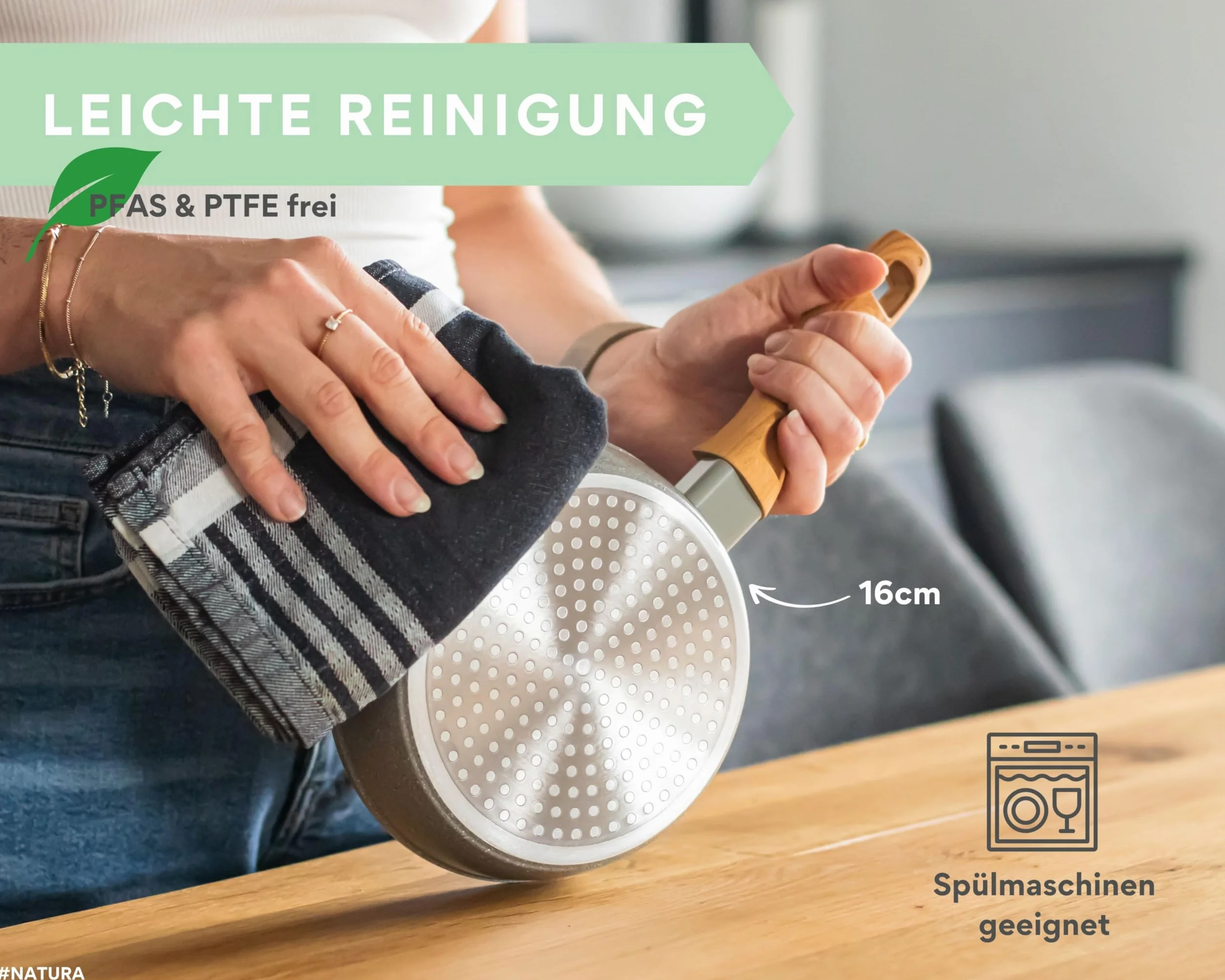 DIVORY Patelnia ceramiczna 16 cm – patelnia z powłoką ceramiczną do kuchenek indukcyjnych, bez PFAS i PFOA, mała patelnia ceramiczna, mini patelnia, patelnia do jajek powlekana – patelnia ceramiczna