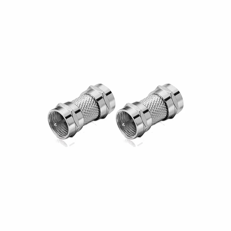 conecto Złącze F, złącze F, wtyczka F, adapter do przedłużenia kabla antenowego/kabla koncentrycznego, zestaw 2 sztuk, SA-CC50825-SET2, nikiel