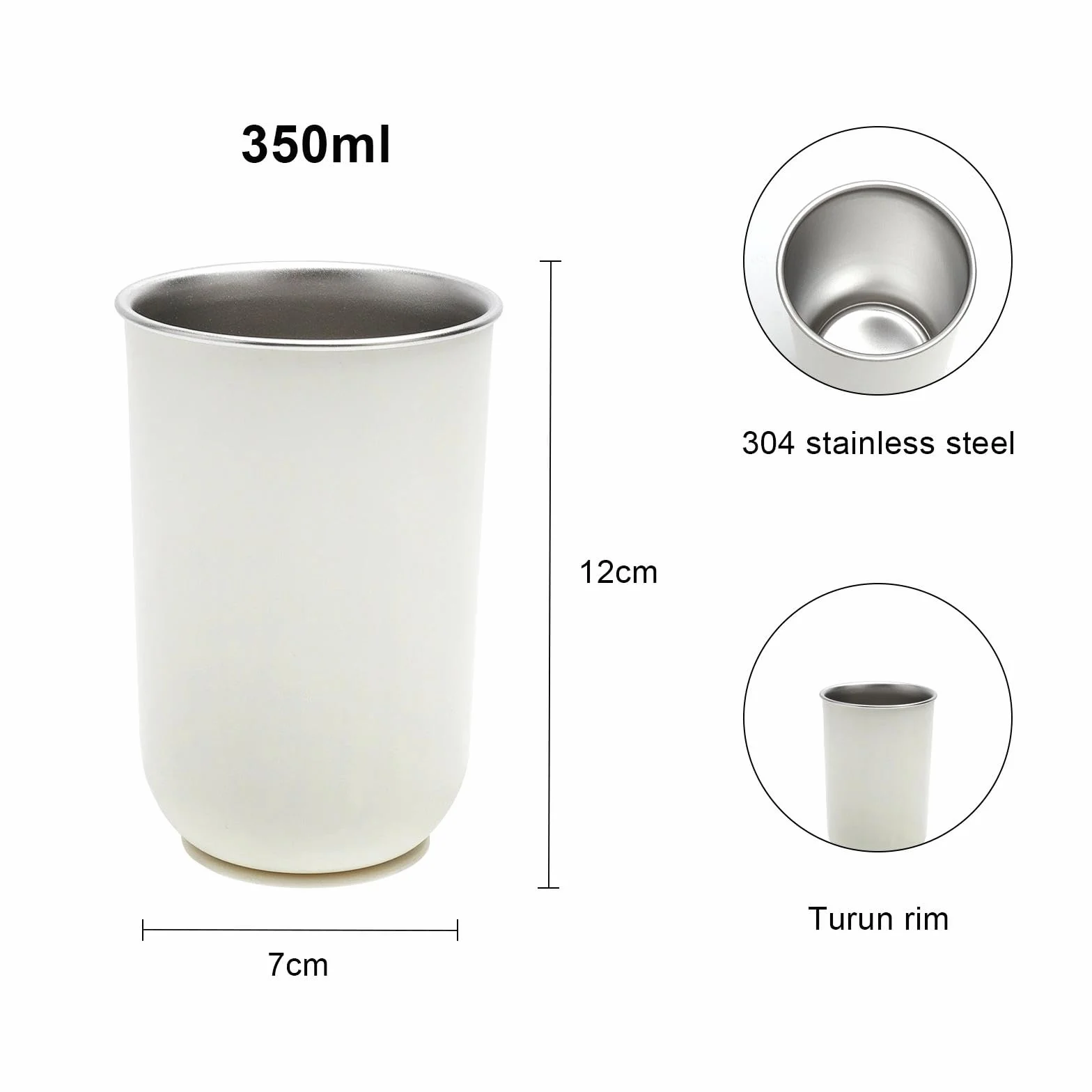 Magnetyczny Kubek na Szczoteczki, Kubek do Płukania Ust 350 ml ze Stali Nierdzewnej 304, 15 x 15 x 8 cm, Kubek Ścienny Bez Wiercenia, Odwrócone Suszenie, do Łazienki, Biały