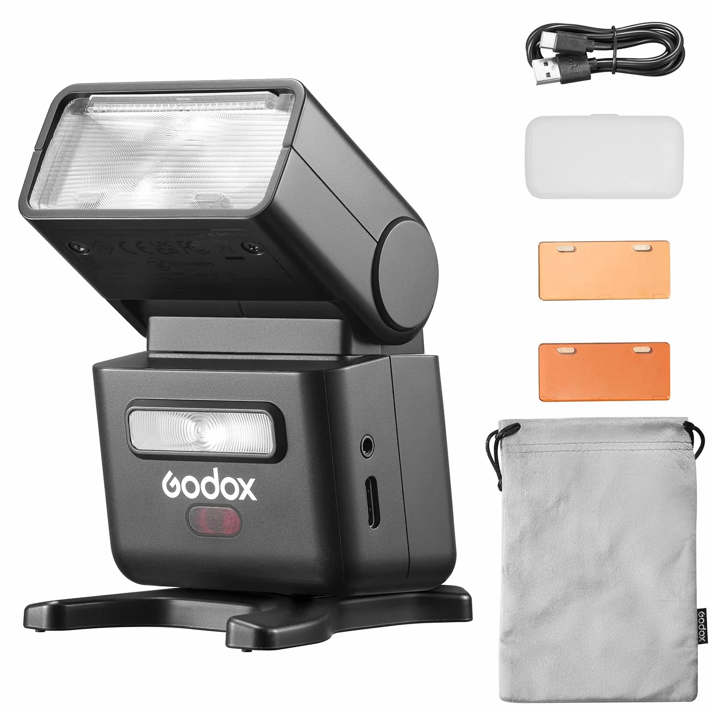 Godox iT32 Zoom lampa błyskowa TTL z magnetycznym nadajnikiem X5, bezprzewodowa lampa błyskowa HSS 2,4 G do Canon Nikon Sony, głowica obrotowa o 180°, lampa modelująca LED, kolorowy ekran dotykowy