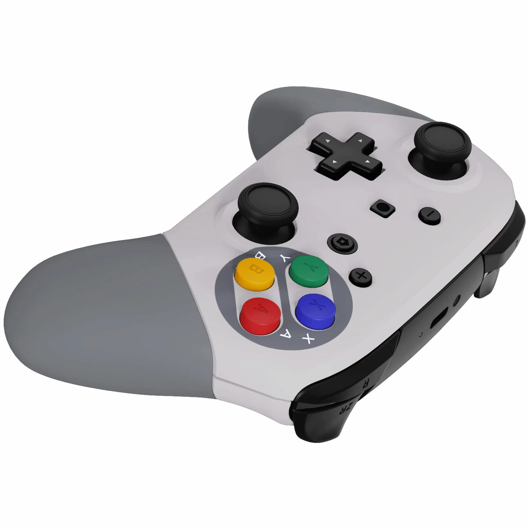 eXtremeRate SFC SNES Classic EU Faceplate Backplate Handles dla NS Switch Pro Controller, Soft Touch DIY Wymiana Grip Housing Shell Cover