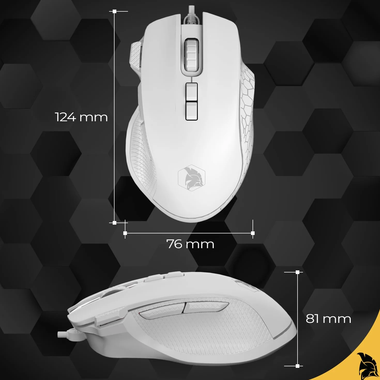 EMPIRE GAMING - 2025 Nowość - W905 Przewodowa Mysz Gamingowa - 12800 DPI 1000Hz - RGB - PS4, PS5, XboxOne/Series, PC i Mac - Oprogramowanie w Zestawie - 8 Programowalnych Przyciski (Biały)