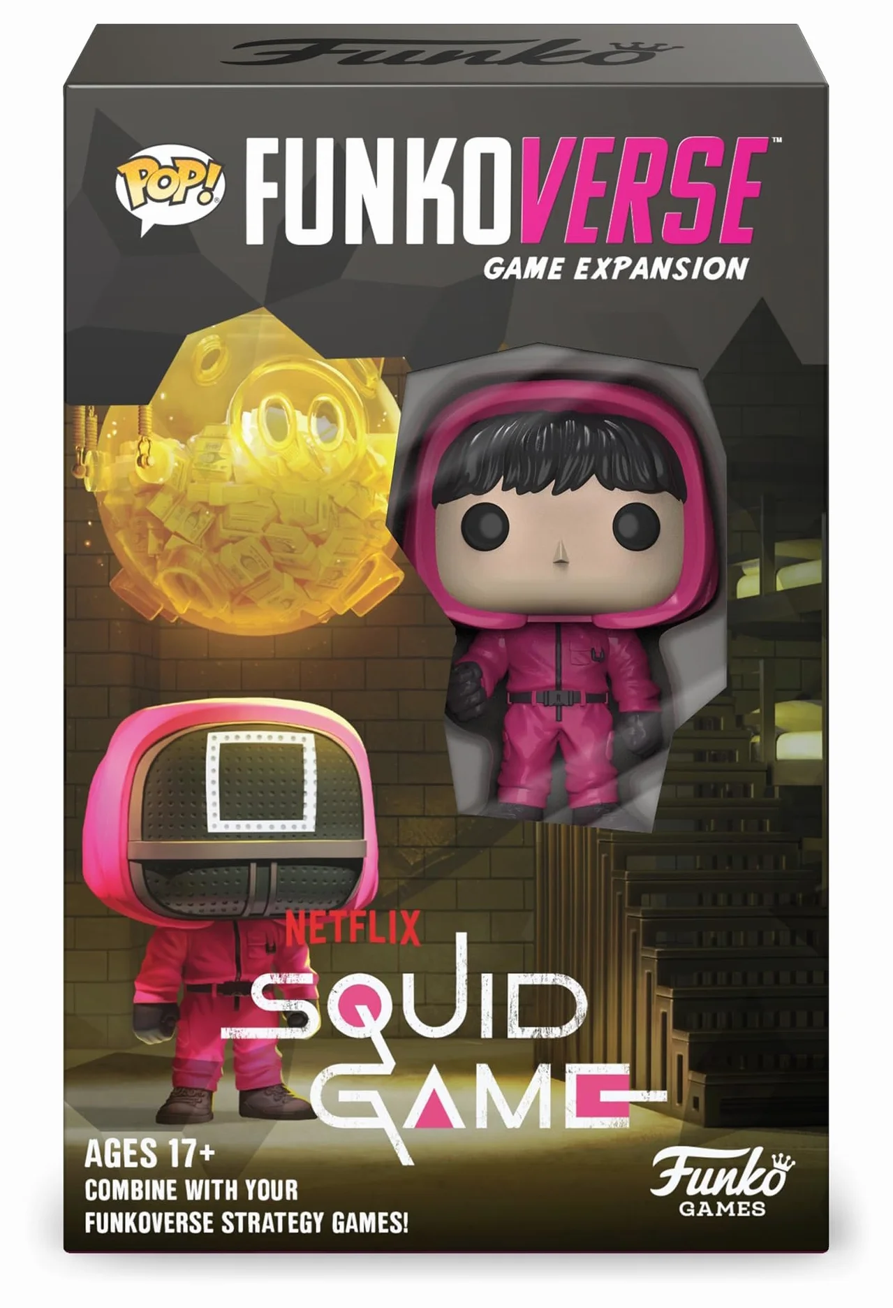Funko Games Funkoverse: Squid Game 1-pak - lekka strategiczna gra planszowa dla dzieci i dorosłych (wiek 10+) - 2-4 graczy - kolekcjonerska figurka winylowa - pomysł na prezent