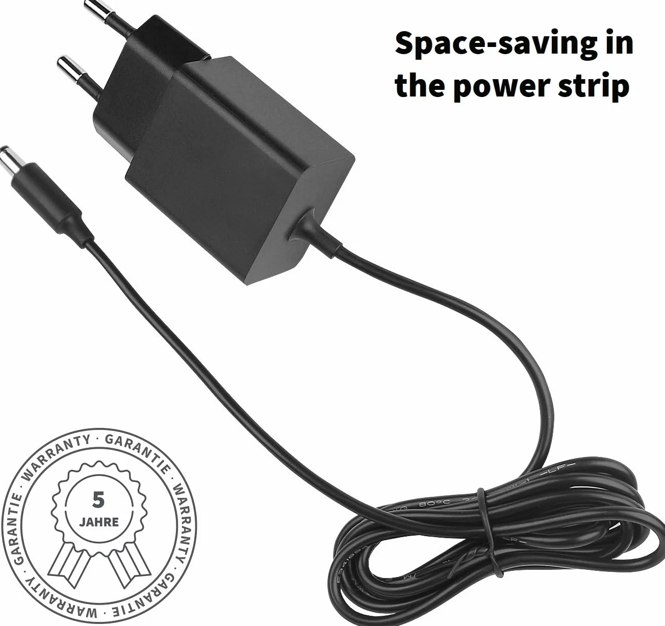 GEQUDIO Zasilacz sieciowy 5 V/2 A kompatybilny z telefonami Yealink, Snom, Fanvil, Grandstream i innymi telefonami IP - wąski adapter i energooszczędny - uniwersalna ładowarka z wtyczką drążoną - 1