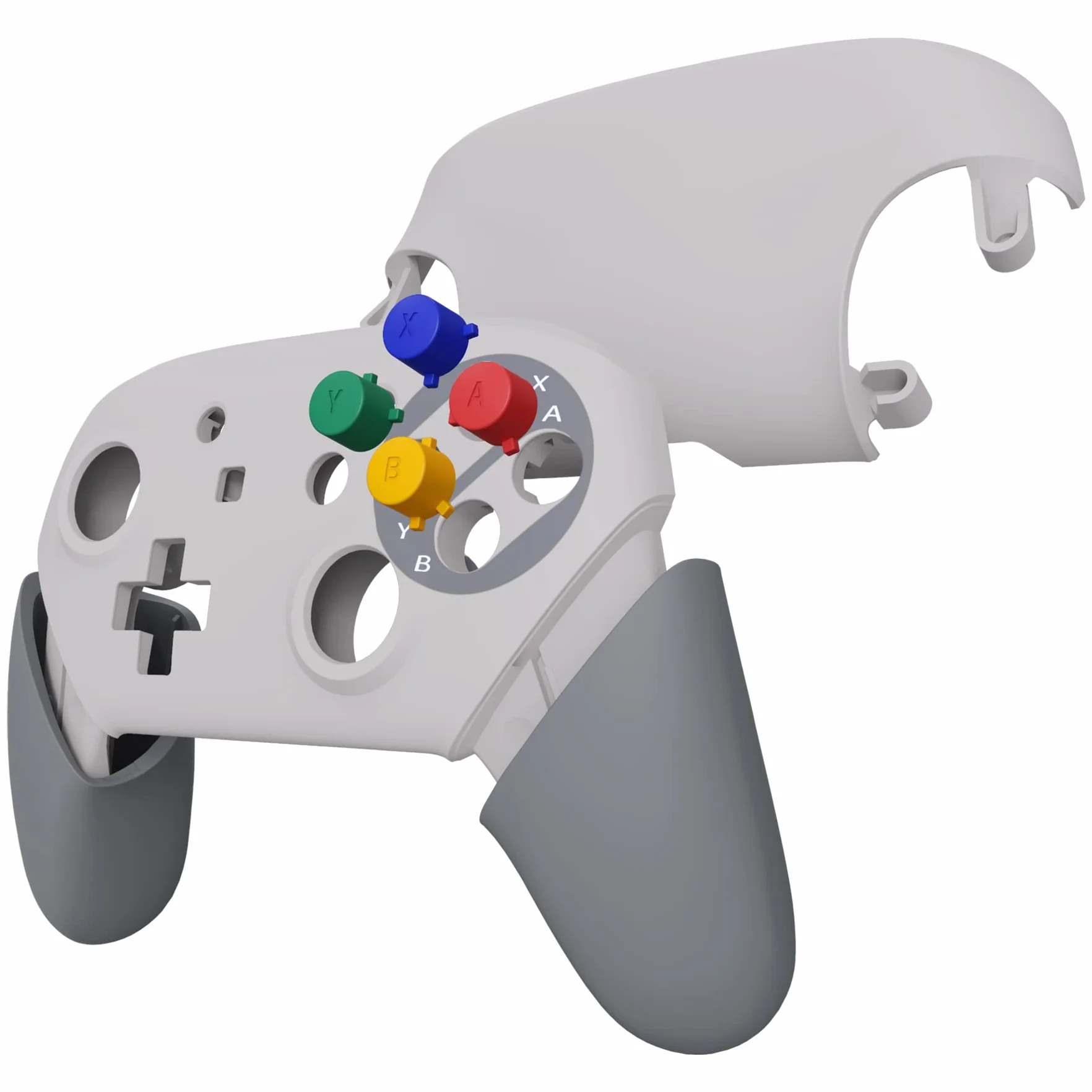 eXtremeRate SFC SNES Classic EU Faceplate Backplate Handles dla NS Switch Pro Controller, Soft Touch DIY Wymiana Grip Housing Shell Cover
