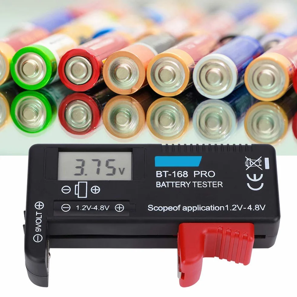 Walfront BT ‑ 168PRO Tester pojemności baterii Tester małych baterii guzikowych kontrola baterii test baterii 1,2 ~ 4,8 V 9 V cyfrowy wyświetlacz LCD