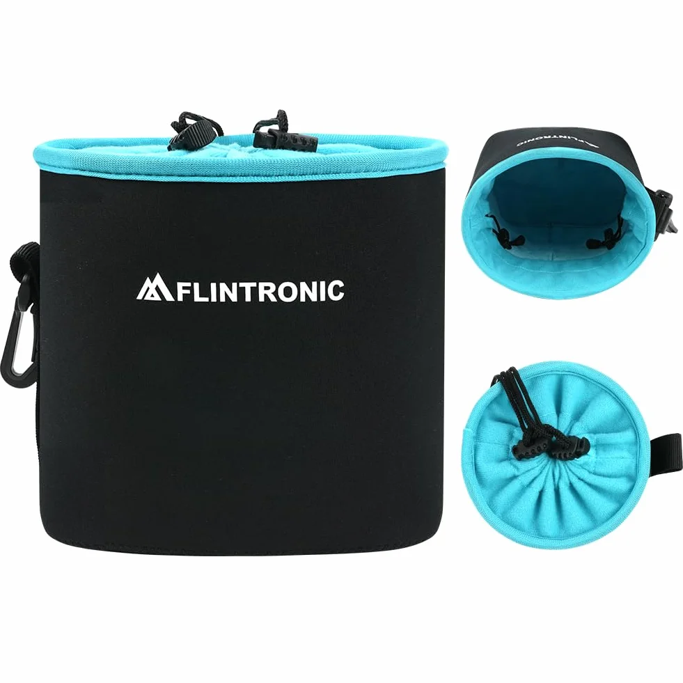 flintronic Torba na aparat, neoprenowa torba na aparat z podszewką z polaru, pokrowiec na obiektyw i akcesoria do aparatu, czarny, M:17*18*12cm