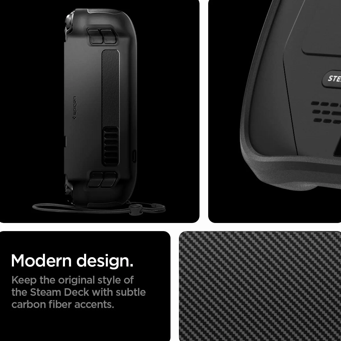 Spigen Etui Pancerne Kompatybilne z Steam Deck LCD (2022) / Steam Deck OLED (2023) - Czarny Matowy