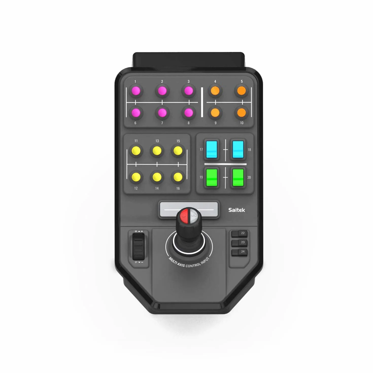 Logitech G Saitek Farm Sim Controller, Farming Simulator z pulpitem sterującym i kontrolerem, 25 programowalnych przycisków, Tempomat, regulacja gwintu śrubowego, złącze USB, PC/Mac/PS4, czarny