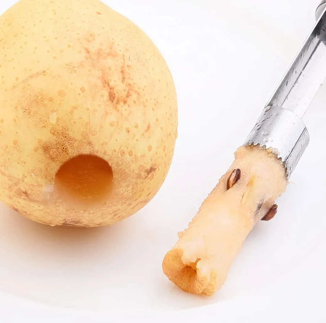 LATRAT Zestaw 4 wykrawaczy do jabłek, ze stali nierdzewnej, pomoc kuchenna do owoców i warzyw