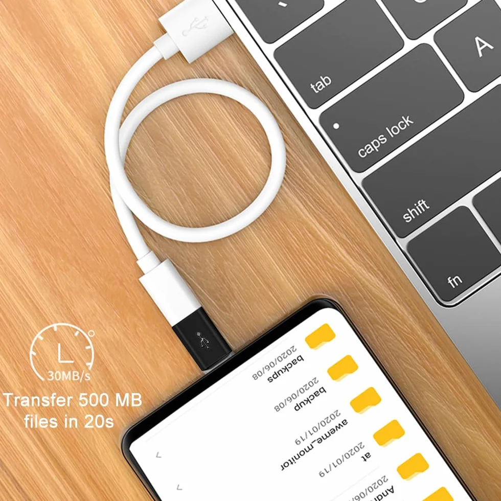 Adapter micro USB na USB C, 2 sztuki, USB typu C męski na micro USB żeński adapter USB C kompatybilny z Samsung Galaxy, Huawei, telefonami typu C, tabletami i innymi (czarny)
