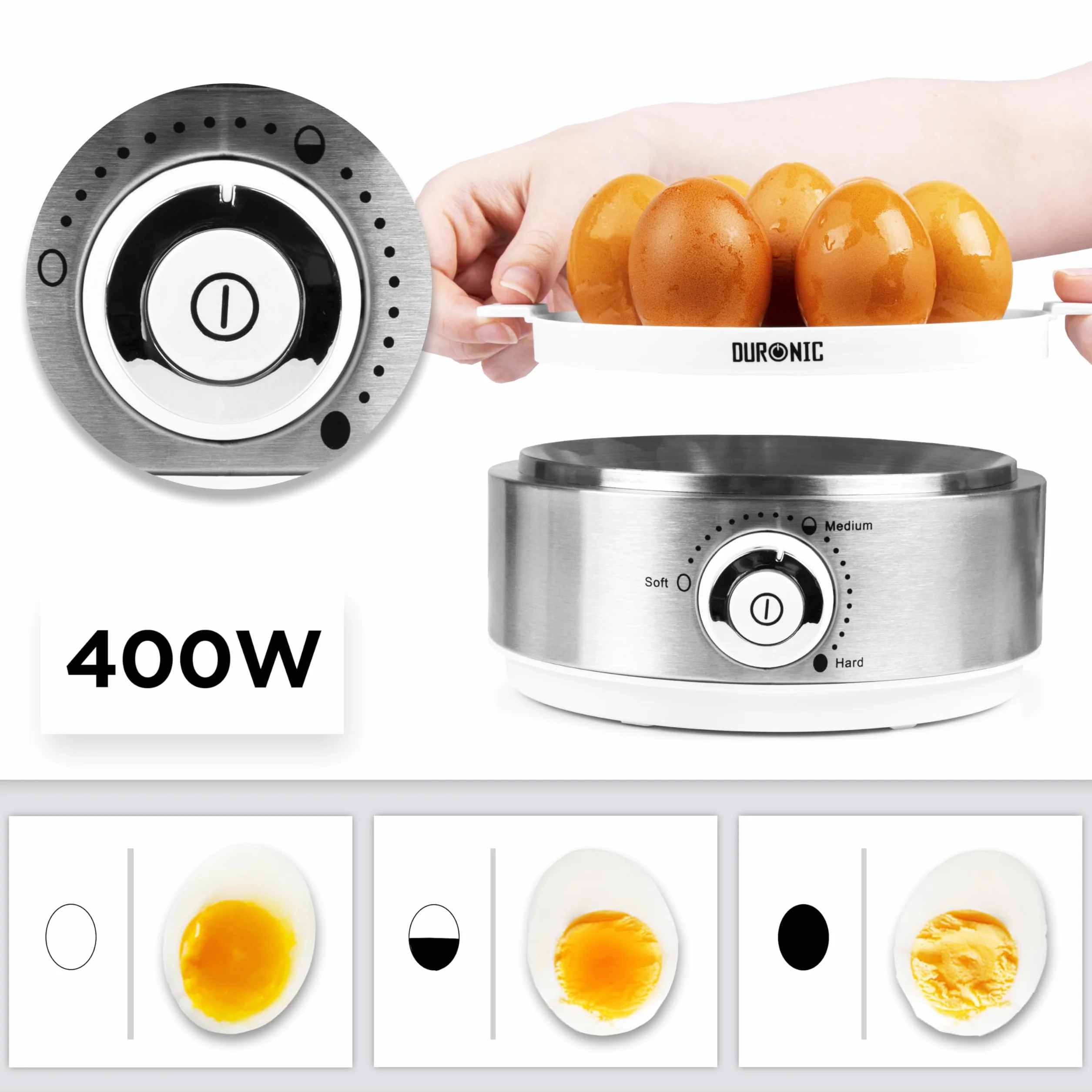Duronic EB40 WE Automat do gotowania jajek 400W 7 jaj