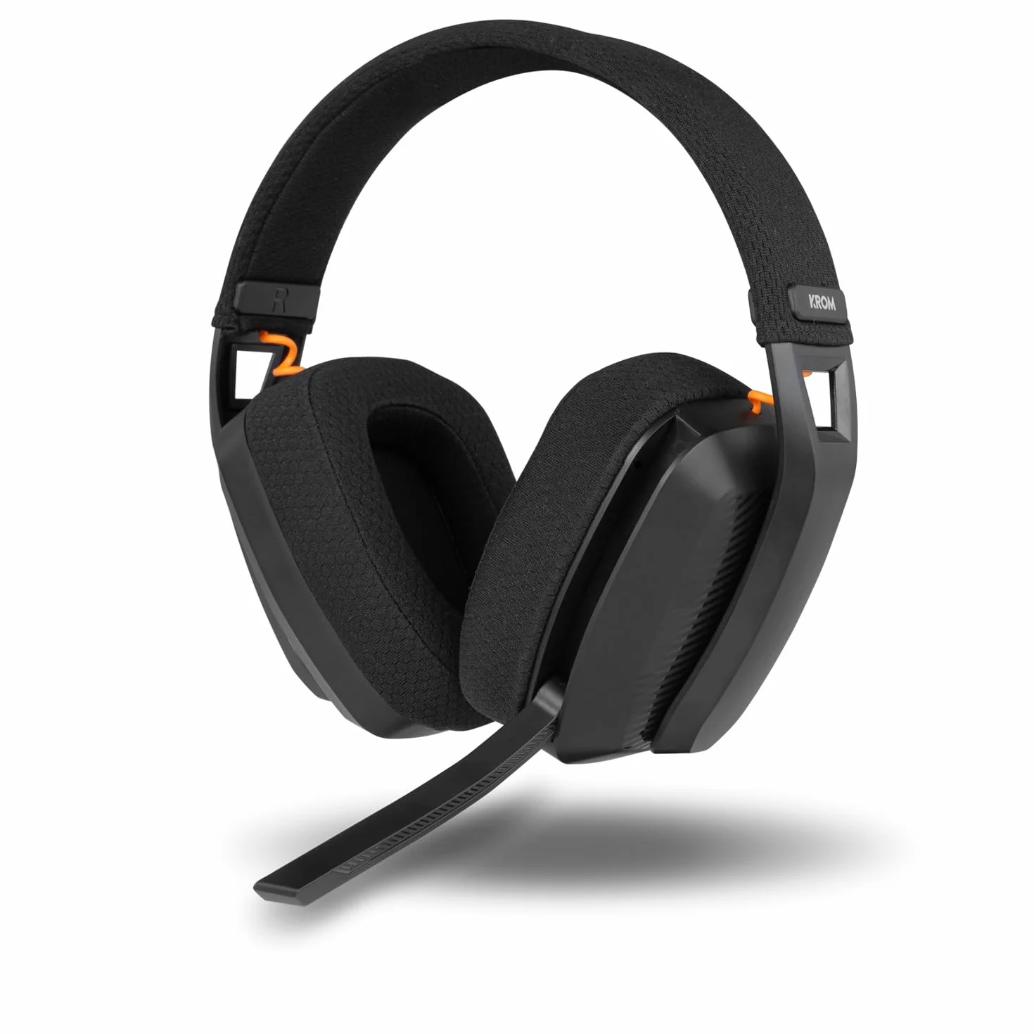KROM KANJI Bezprzewodowy zestaw słuchawkowy Bluetooth 5.3 2.4 GHz USB głośniki 40 mm regulacja głośności mikrofon czarny