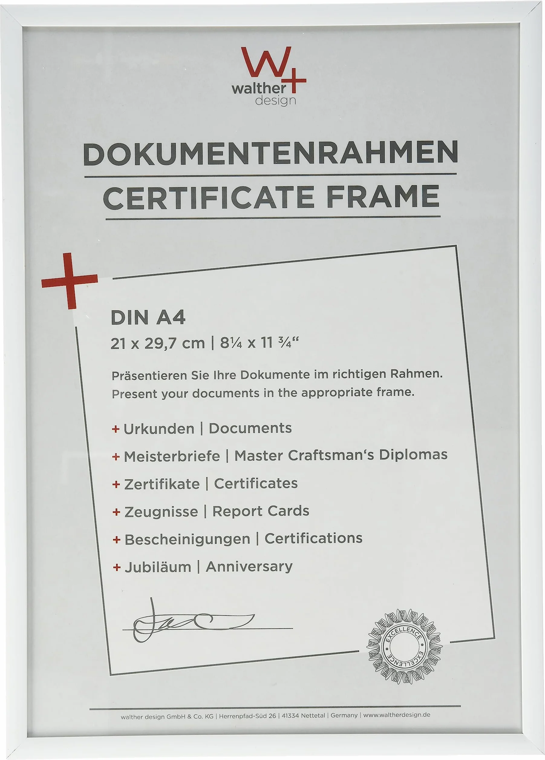 walther design Ramka na zdjęcia biała 21 x 29,7 cm (DIN A4) ramka z tworzywa sztucznego New Lifestyle KV130W