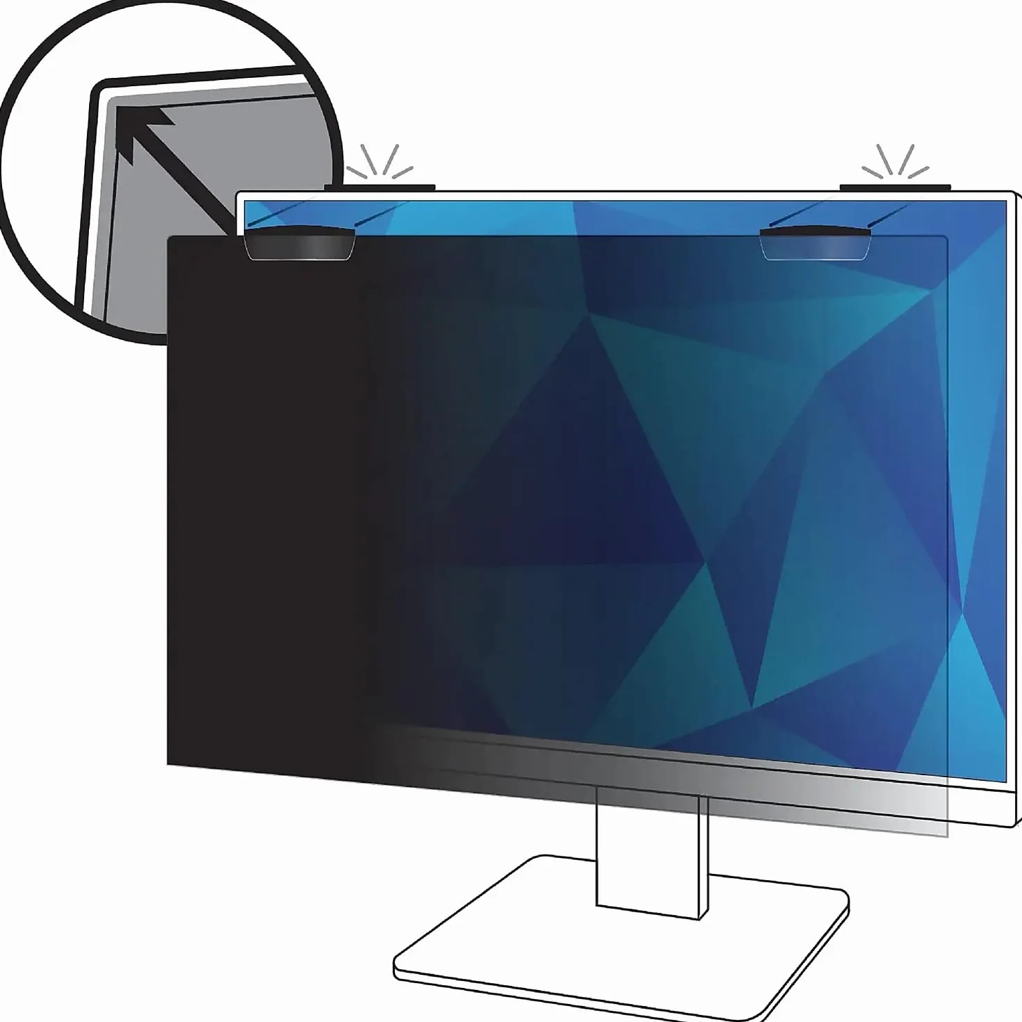 3M™ Filtr prywatności do 27-calowego monitora pełnoekranowego COMPLY™ mocowanie magnetyczne, 16:9, PF270W9EM