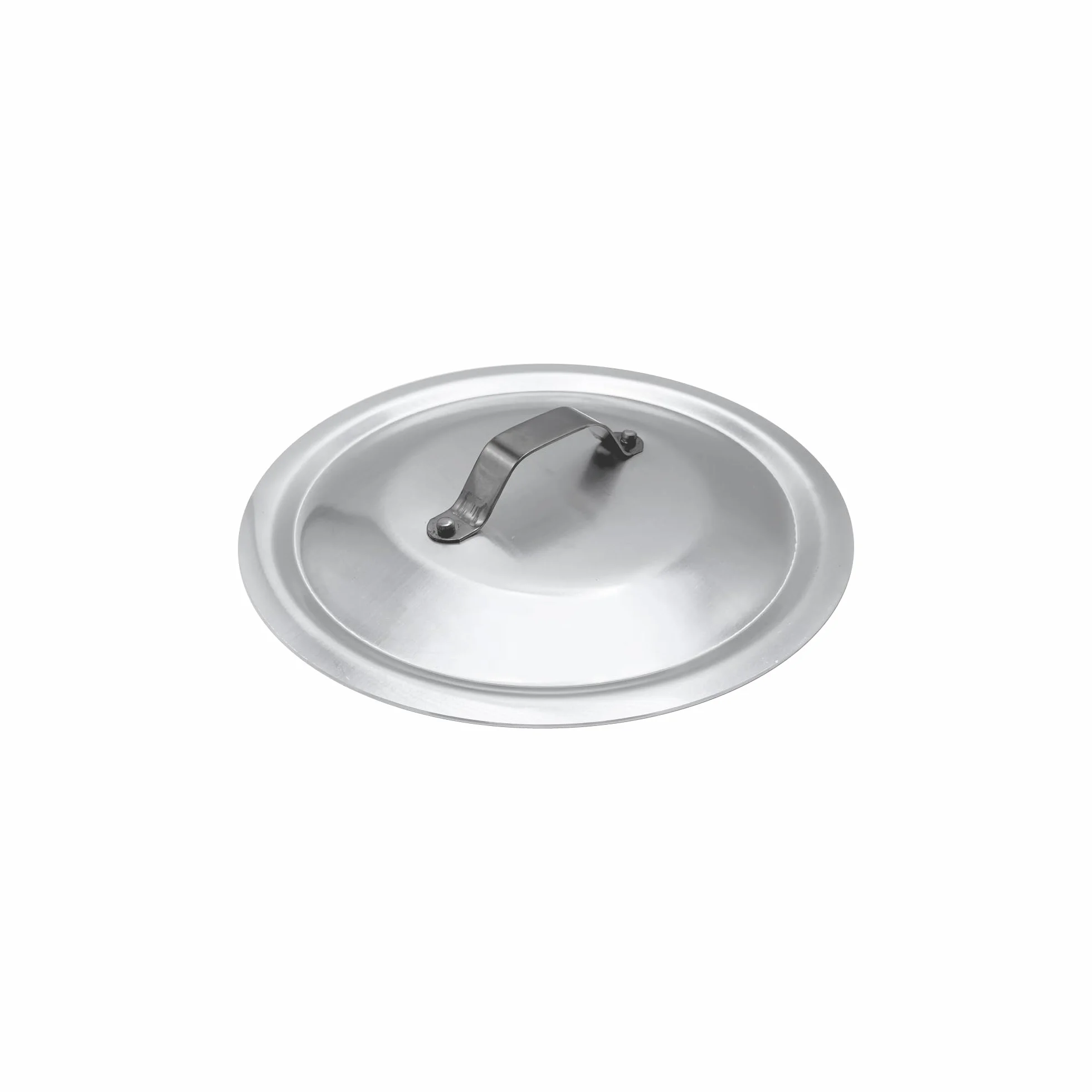 Pentole Agnelli Profesjonalna aluminiowa 3 mm, okrągła, ciężka pokrywa z małym uchwytem pętelkowym, średnica 28 cm, srebrna