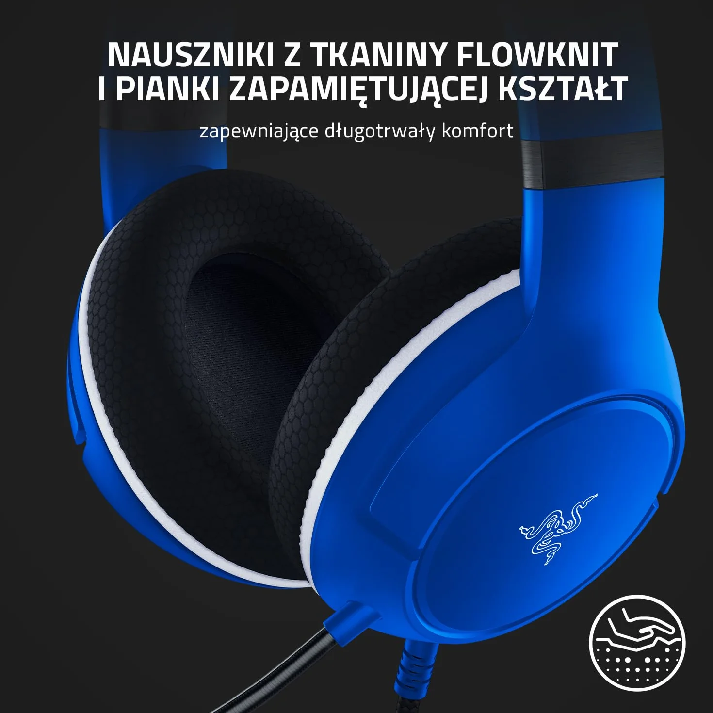 Razer Kaira X Xbox - przewodowy zestaw słuchawkowy dla Xbox Series X|S (50 mm przetworniki TriForce, mikrofon kardioidalny HyperClear, PC, Mac, Nintendo Switch i urządzeń mobilnych) niebieski