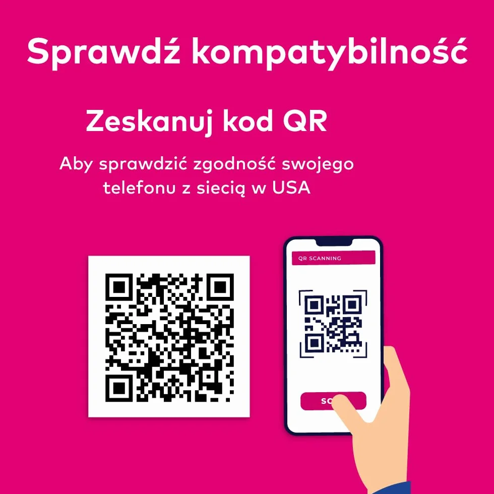 Karta SIM do USA na podróż do USA. Prepaid. Sieć T-Mobile z nielimitowanymi danymi, połączeniami i wiadomościami. Karta SIM 5G! (30 dni)