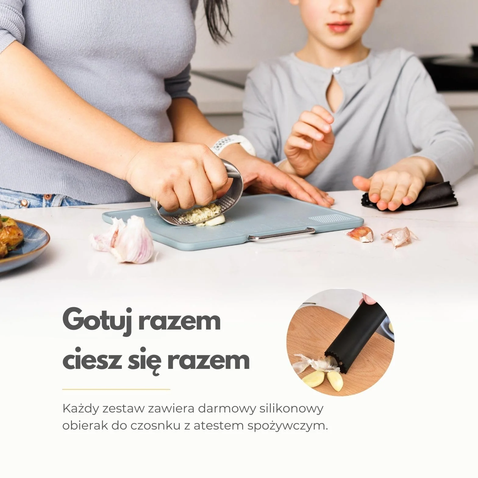CLOVE Wyciskacz do czosnku ze stali nierdzewnej 18/8, antykorozyjny, do mycia w zmywarce, rozdrabniacz do pasty czosnkowej (S)