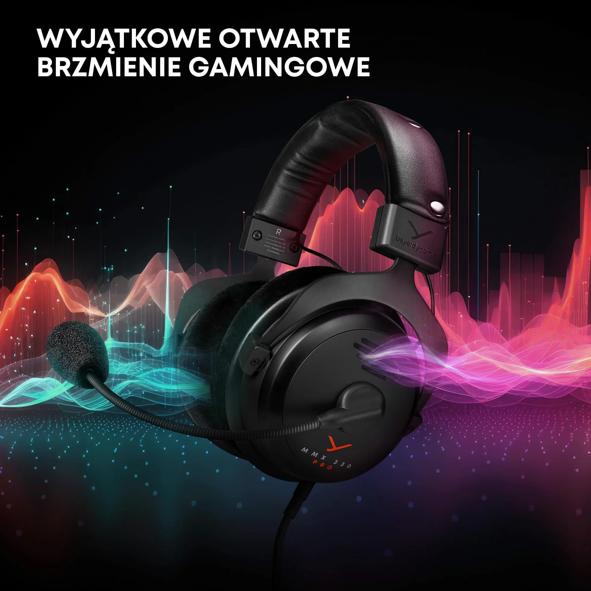 beyerdynamic MMX 330 PRO otwarte słuchawki gamingowe z przetwornikiem STELLAR.45 i mikrofonem pojemnościowym, przewodowe słuchawki gamingowe Made in Germany