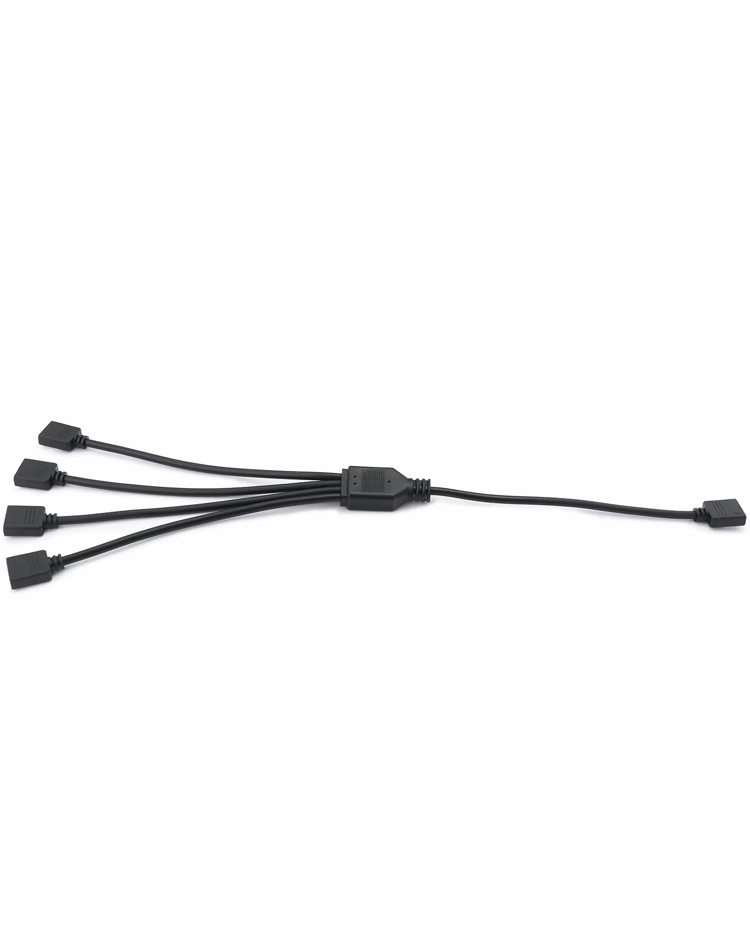 QWORK® Rozgałęźnik ARGB, 5 V, 3-pin, rozgałęźnik argb, 1 gniazdo na 4 wtyki, 30 cm, do chłodzenia procesora i wentylatora 5 V ARGB
