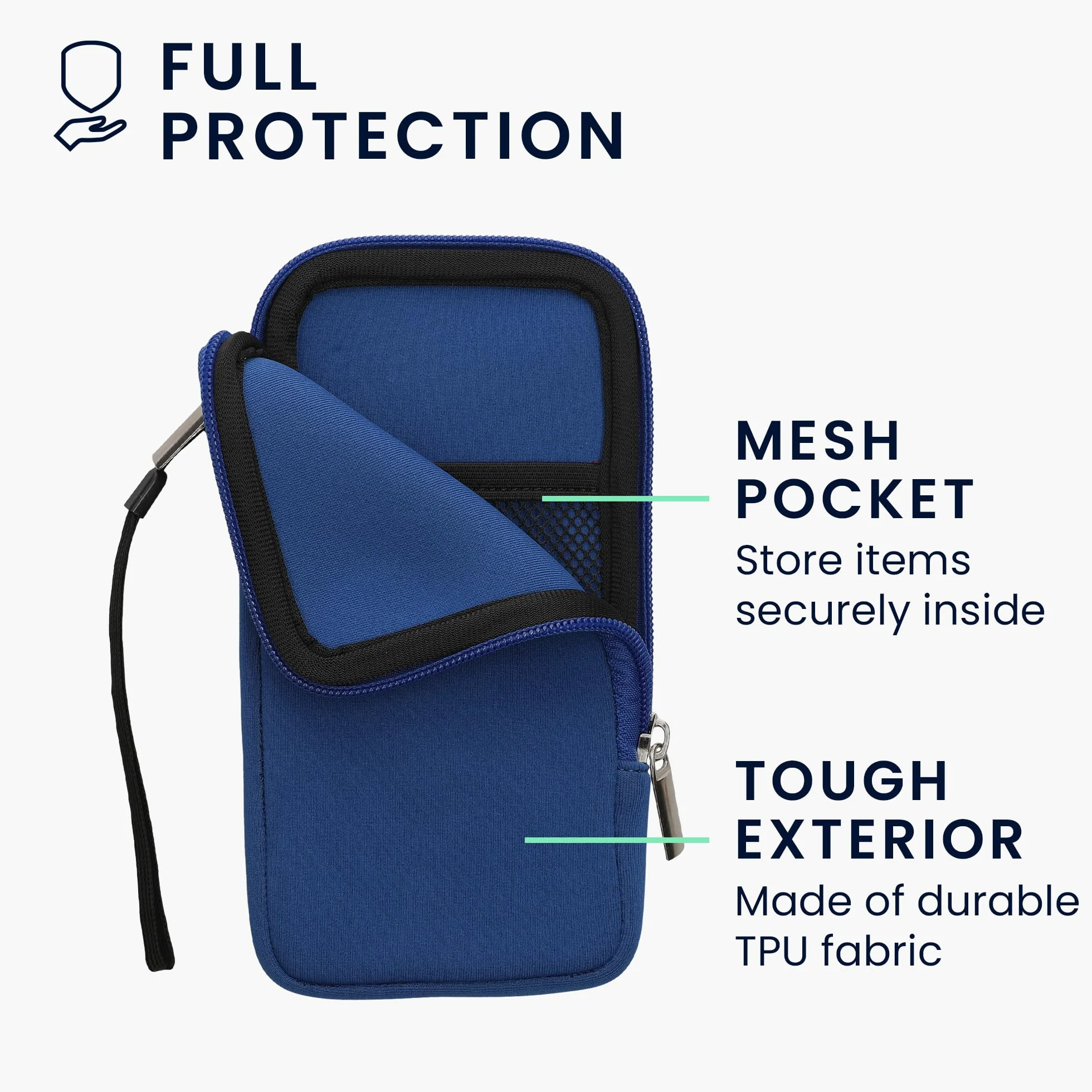 kwmobile Uniwersalne etui na telefon w rozmiarze XL - 6,7/17.3 cm - neoprenowe etui na smartfona z zamkiem błyskawicznym - wodoodporne etui na telefon komórkowy - rękaw w kolorze bałtyckim niebieskim