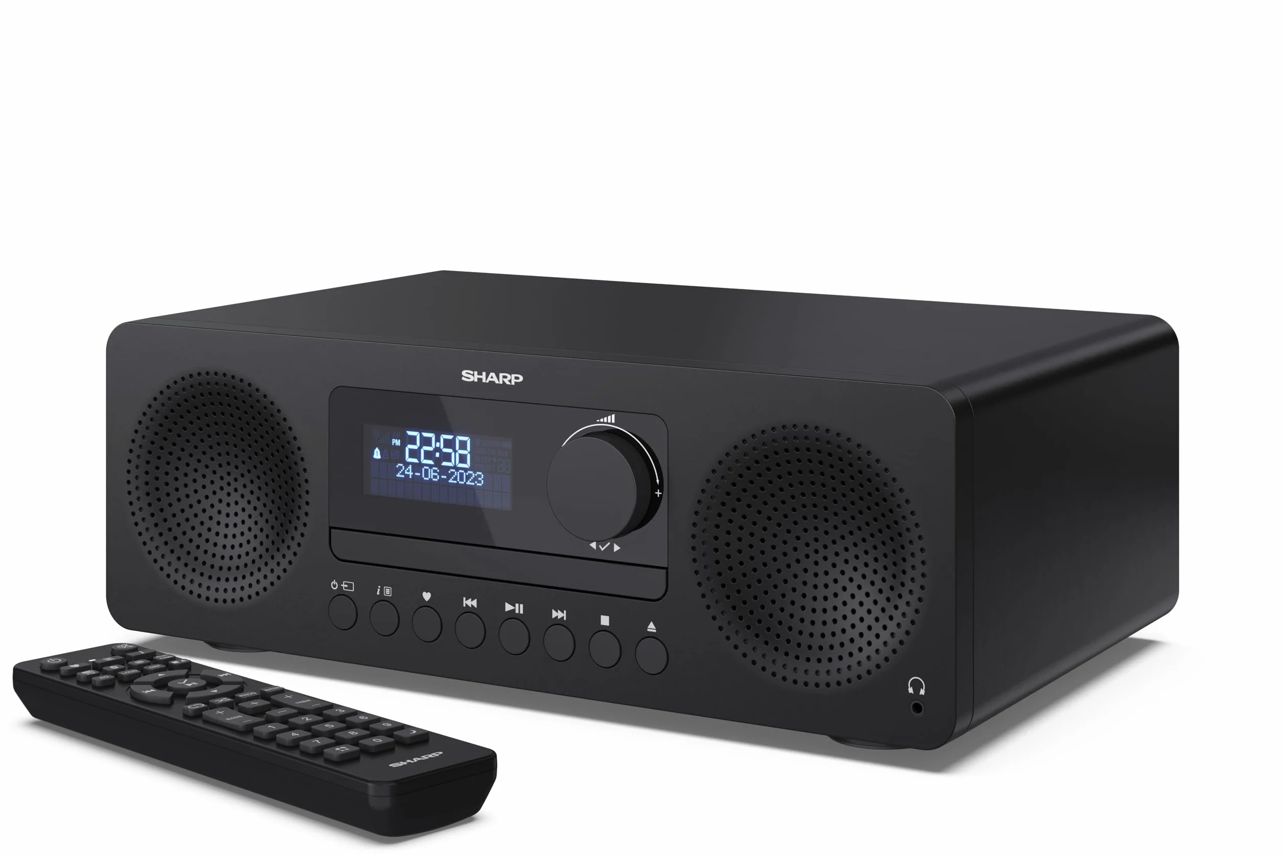 SHARP XL-B720D (BK) All-in-One system Hi-Fi (60 W), radio cyfrowe z DAB+ i tunerem FM, Bluetooth, czarny