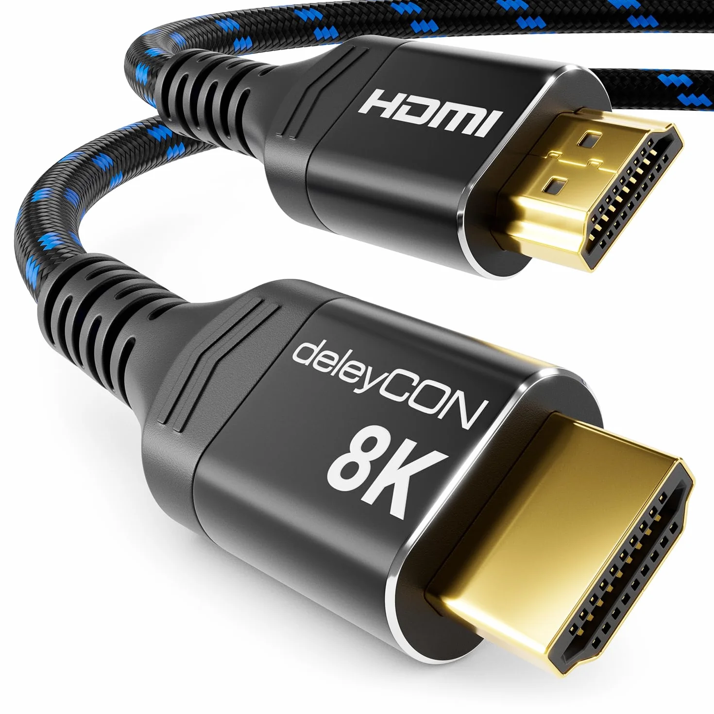 deleyCON 3,0m 8K HDMI 2.1b Kabel (48G, ULTRA Highspeed) Certyfikowany, 8K@60Hz 4K@144Hz 120Hz 2K@144Hz/165Hz EARC HDCP 2.3/2.2 - do DTS:X HDR Dolby Atmos TV PS5 Xbox Soundbar Monitor