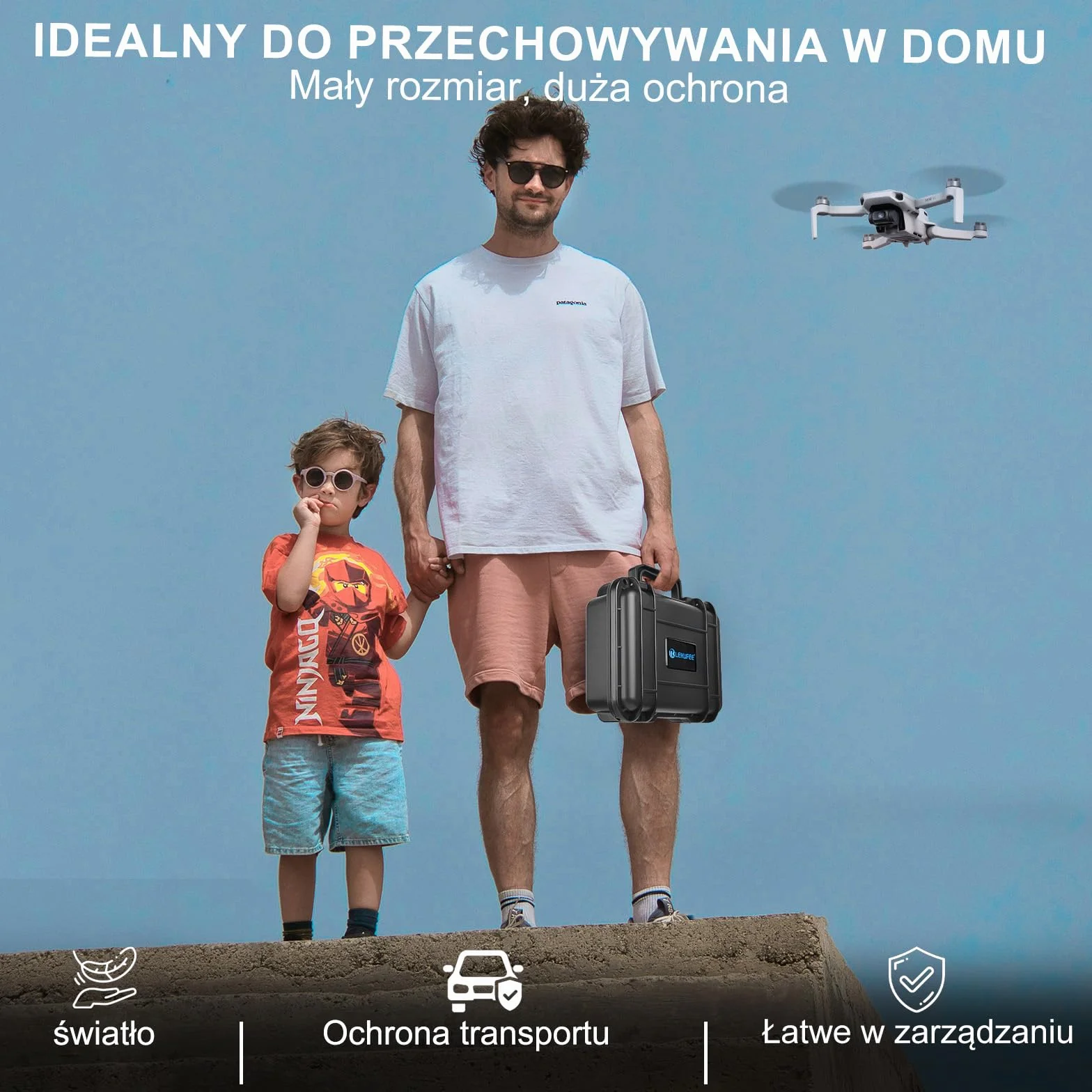 LEKUFEE Kompaktowa, przenośna, wodoszczelna torba do przenoszenia, walizka kompatybilna z dronem DJI Mavic Mini 2 i akcesoriami Mavic Mini 2 (mini 2 drony i akcesoria nie wchodzą w zakres dostawy),