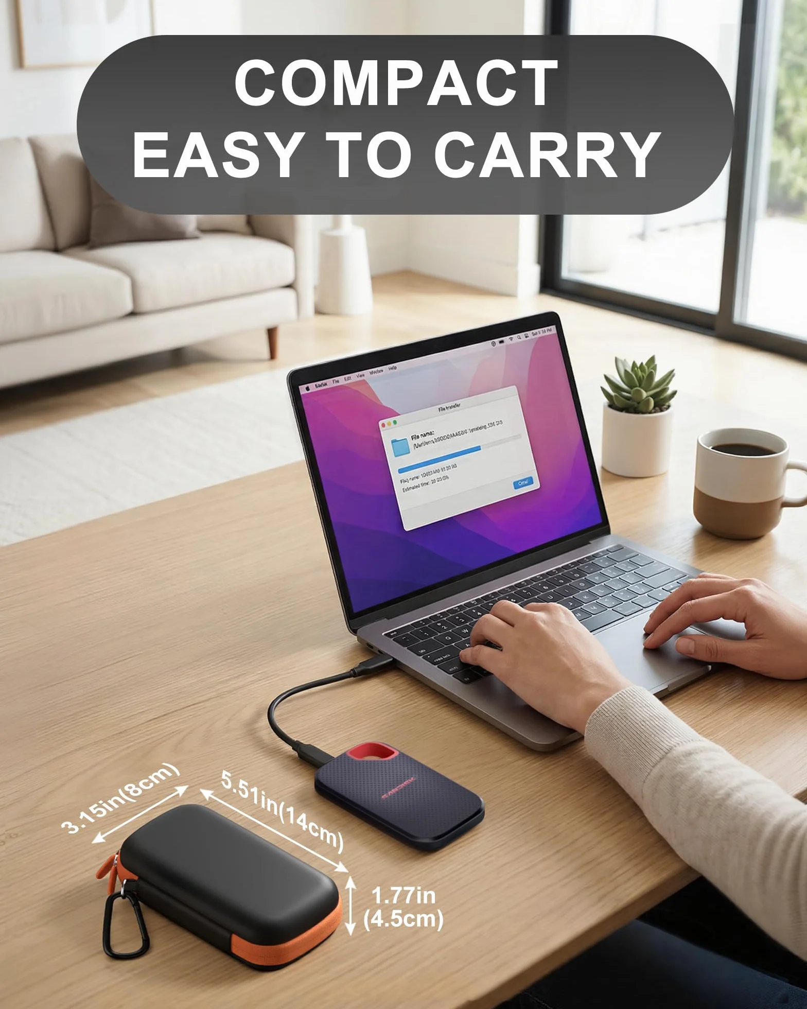ProCase Twardy futerał do SanDisk przenośny SSD/SanDisk Extreme przenośny i zewnętrzny dysk SSD Extreme Pro 500 GB 1 TB 2 TB 4 TB 8 TB, odporne na wstrząsy etui podróżne z kartą SD