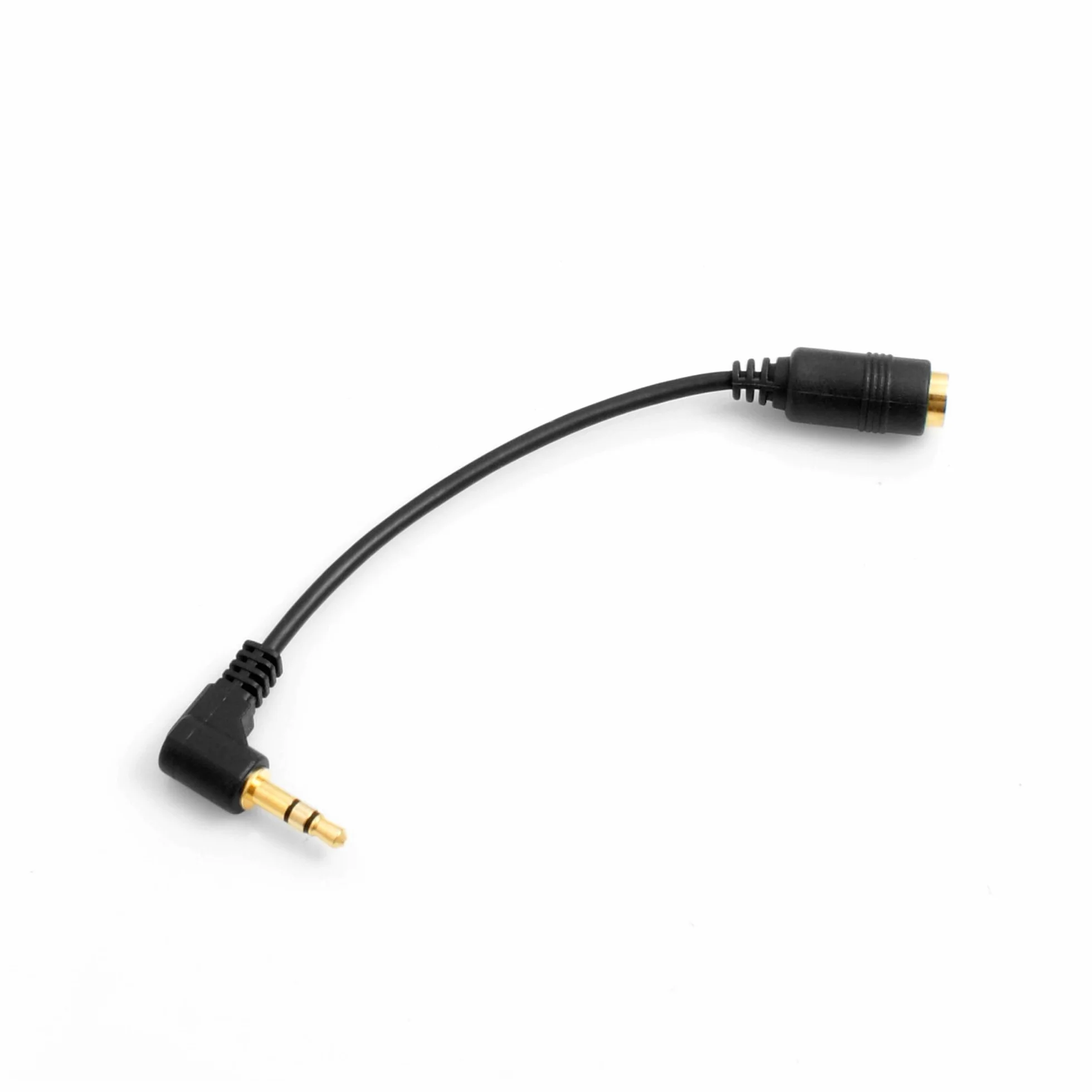 System-S Adapter kabel 3,5 mm jack AUX stereo wtyczka kątowa (męska) na 3,5 mm jack AUX stereo gniazdo 3-biegunowe (żeńskie)