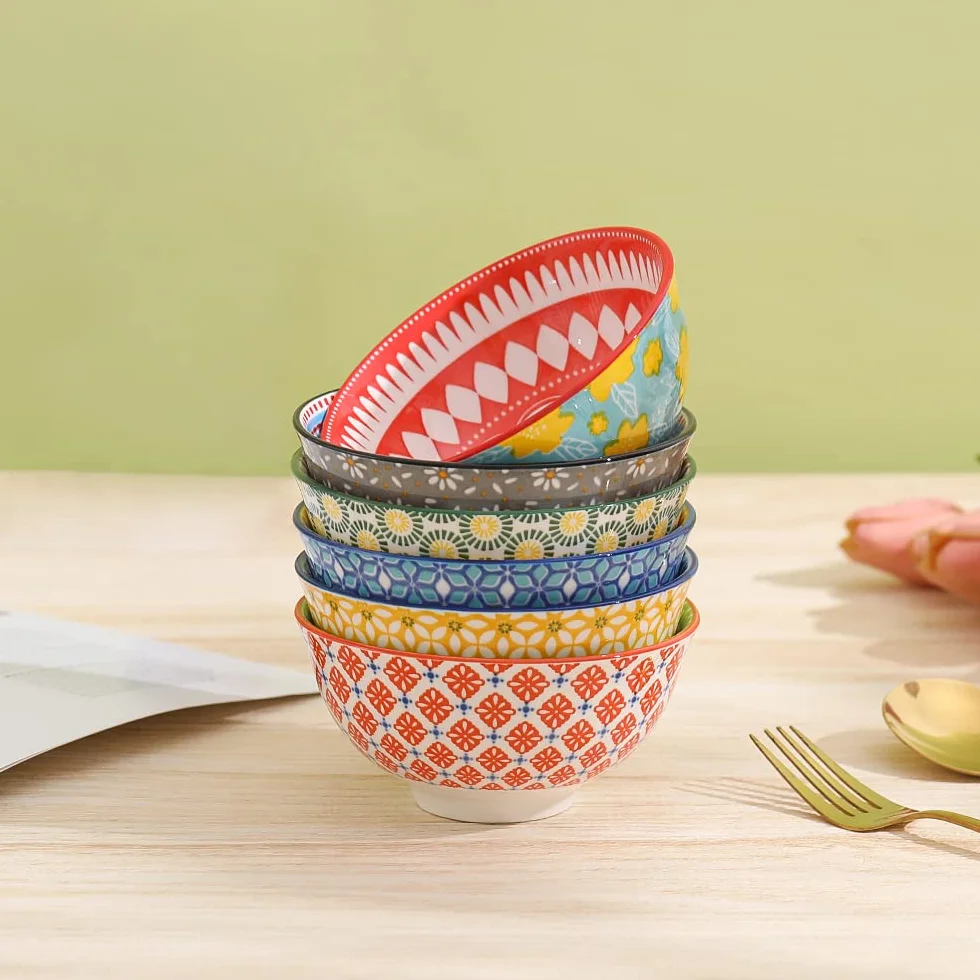 Zestaw 6 małych misek ceramicznych 11 cm 300 ml do mikrofali i zmywarki