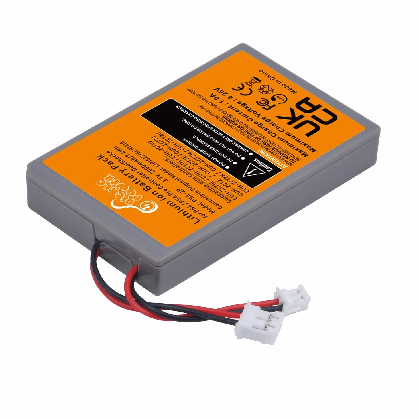 Akumulator do kontrolera PS4, Pickle Power 2 x 2000mAh Akumulatory do PS4 Pro dla Sony PlayStation 4 Dualshock 4 V1 V2 kontroler CUH-ZCT2 CUH-ZCT2E CUH-ZCT1E CUH-ZCT1U z narzędziami