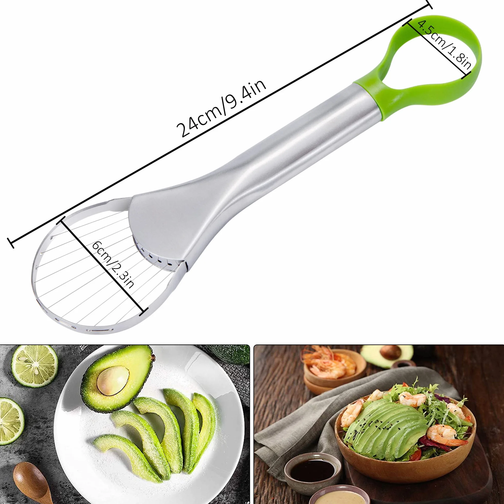 Krajalnica do żywności ze stali nierdzewnej, łatwa do odklejenia, do awokado, mango, kiwi, smoczych owoców, 11 sztuk, odporna na rdzę, nadaje się do mycia w zmywarce